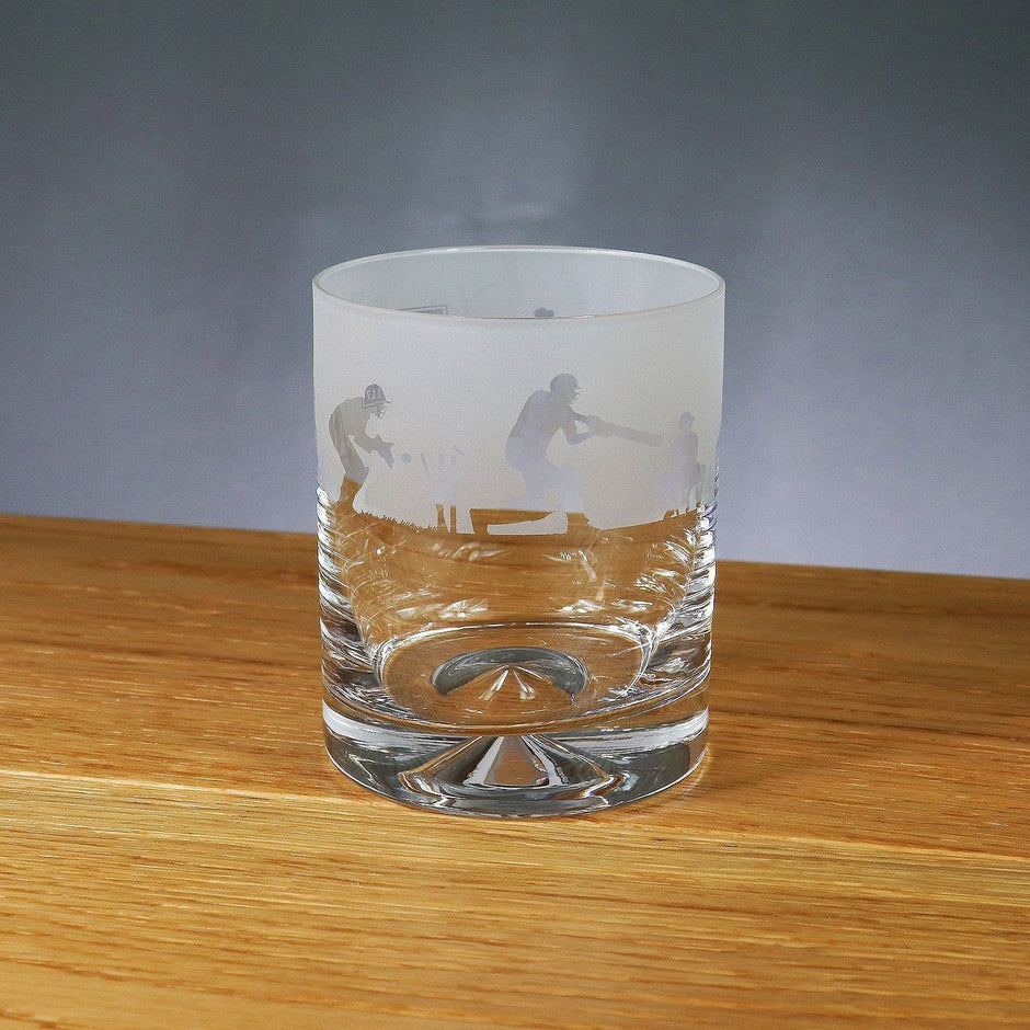 Cricket Themed Whisky Tumbler Glass