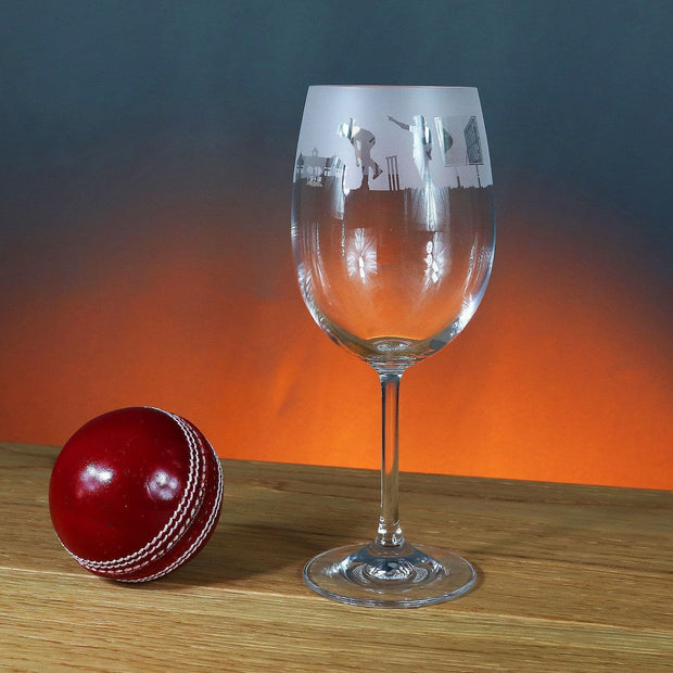 Cricket Themed Wine Glass