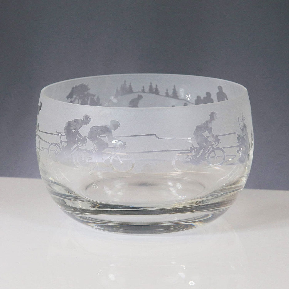 Cycling Themed Crystal Snack Bowl