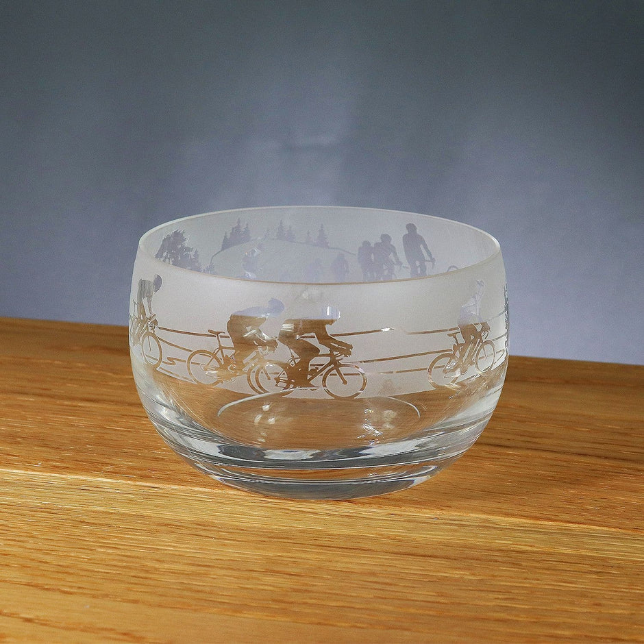 Cycling Themed Crystal Snack Bowl