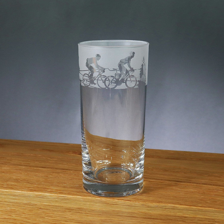 Cycling Themed Highball Tumbler Glass