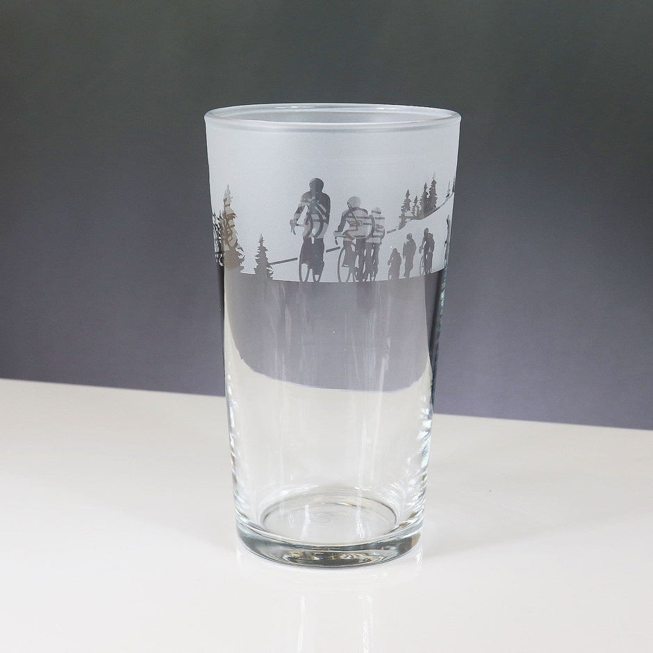 Cycling Themed Pint Glass