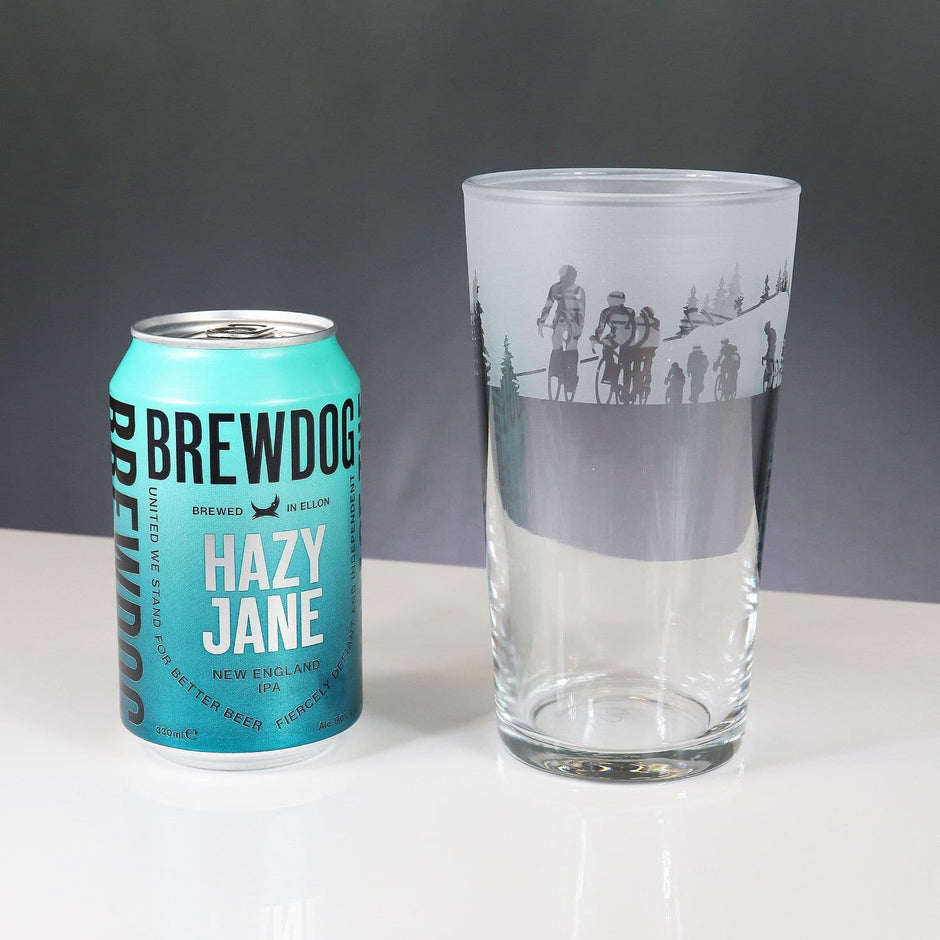 Cycling Themed Pint Glass