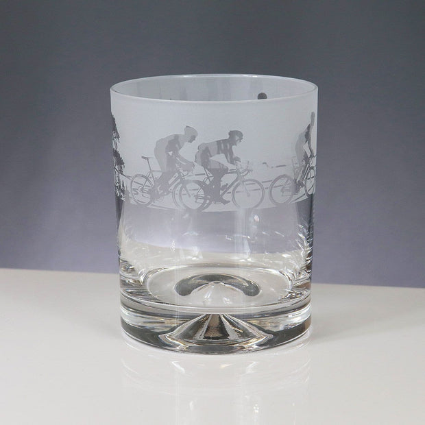 Cycling Themed Whisky Tumbler Glass