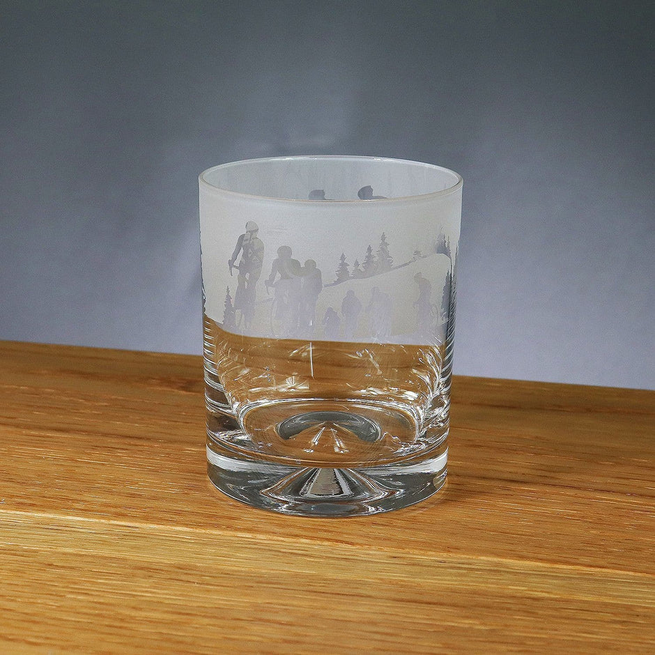 Cycling Themed Whisky Tumbler Glass