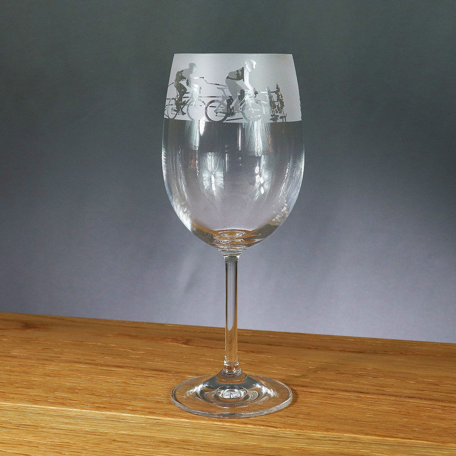 Cycling Themed Wine Glass