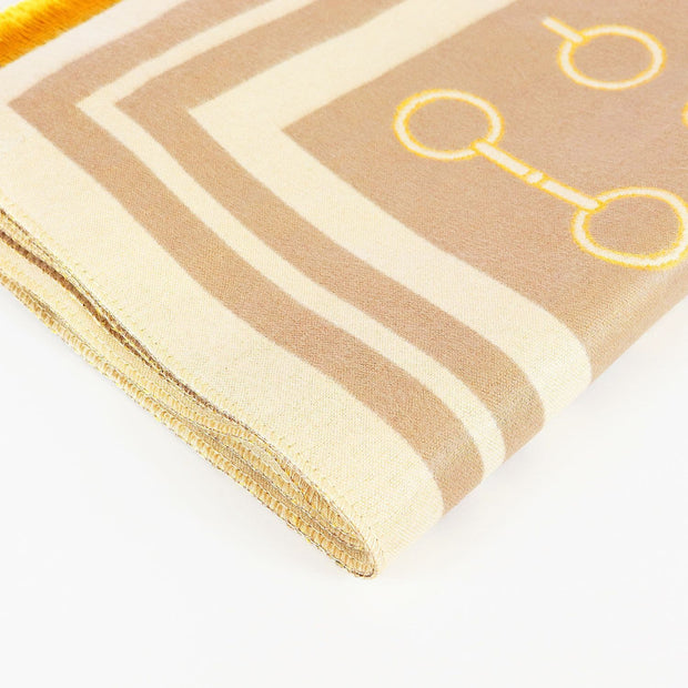 Snaffle Bit Print Scarf (Camel & Cream)