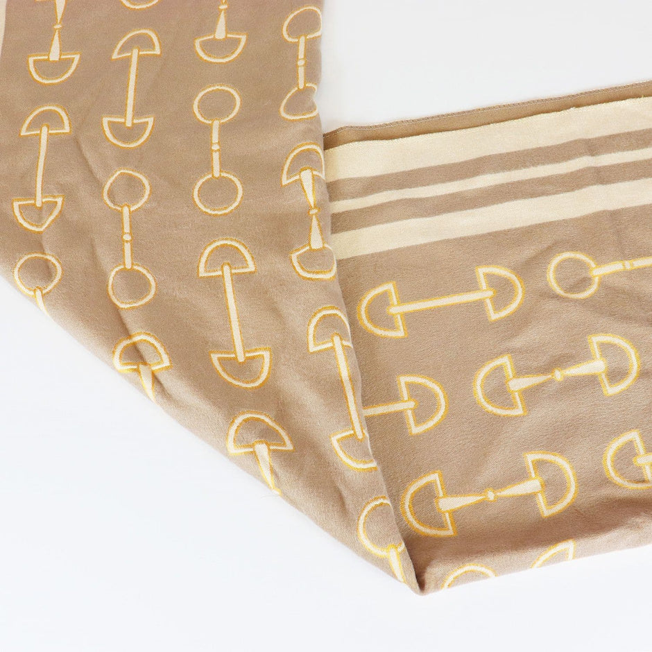Snaffle Bit Print Scarf (Camel & Cream)