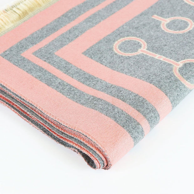 Snaffle Bit Print Scarf (Grey & Pink)