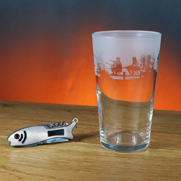 Fishing Themed Pint Glass