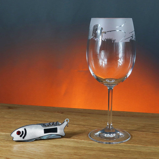 Fishing Themed Wine Glass