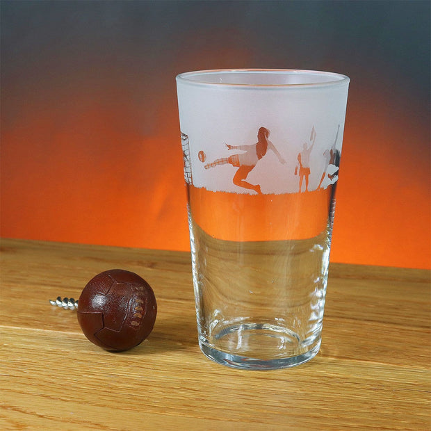 Football Themed Pint Glass