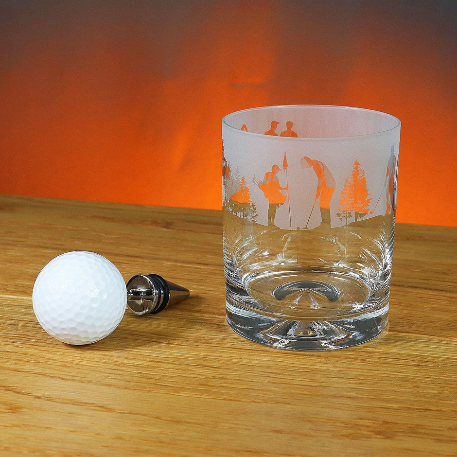 Golf Themed Whisky Tumbler Glass
