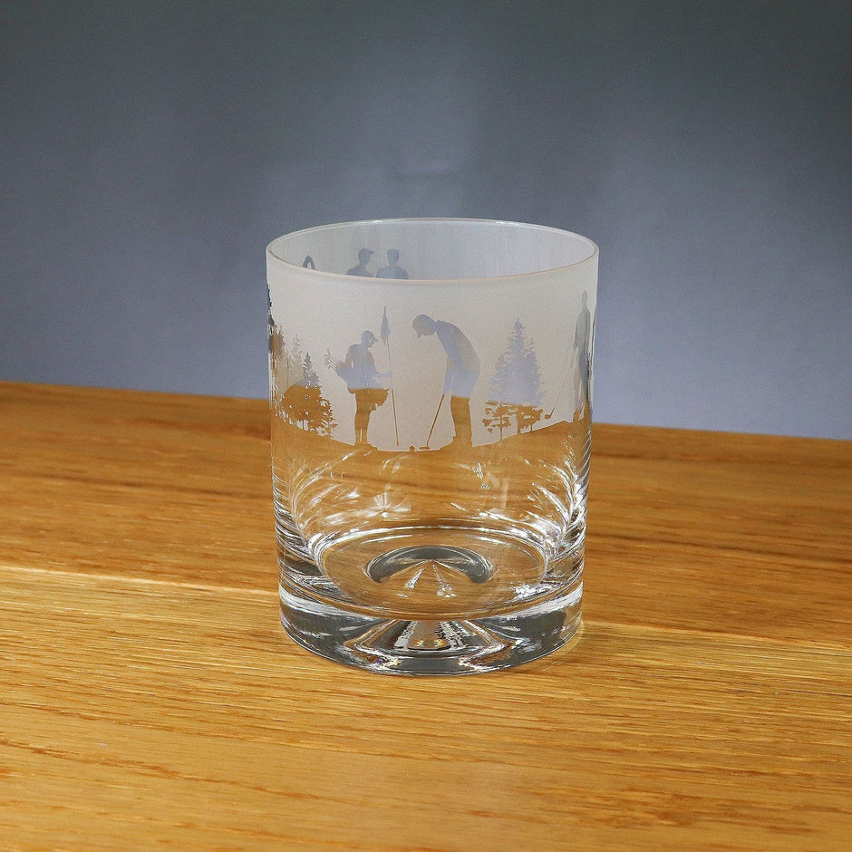 Golf Themed Whisky Tumbler Glass