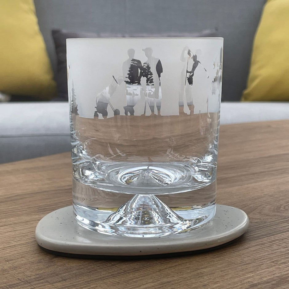 Golf Themed Whisky Tumbler Glass