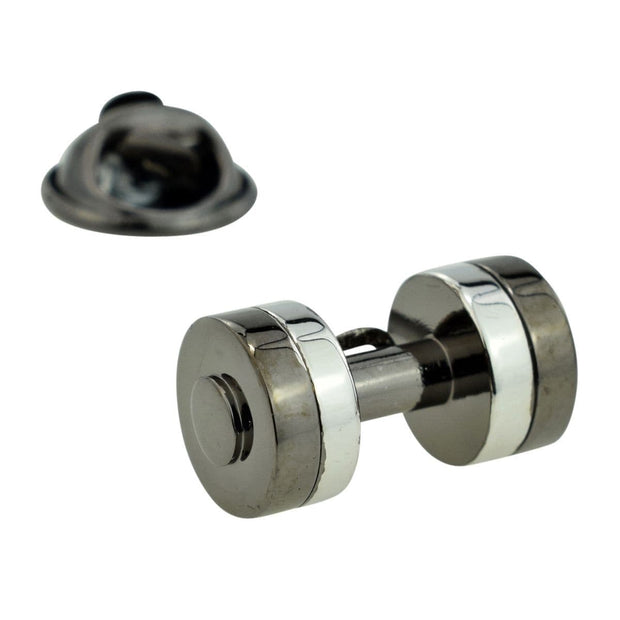 Gunmetal Dumbbell Lapel or Tie Pin