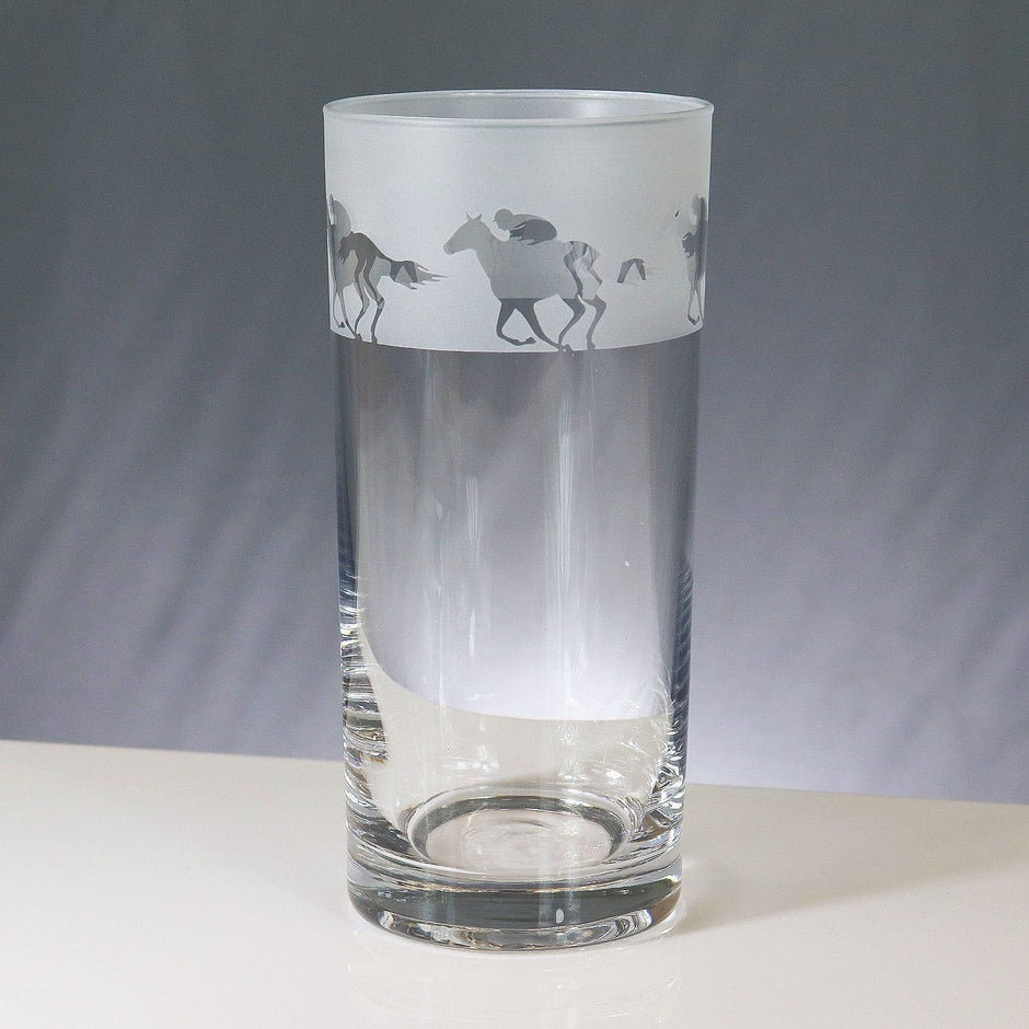 Horse Racing Themed Highball Tumbler Glass
