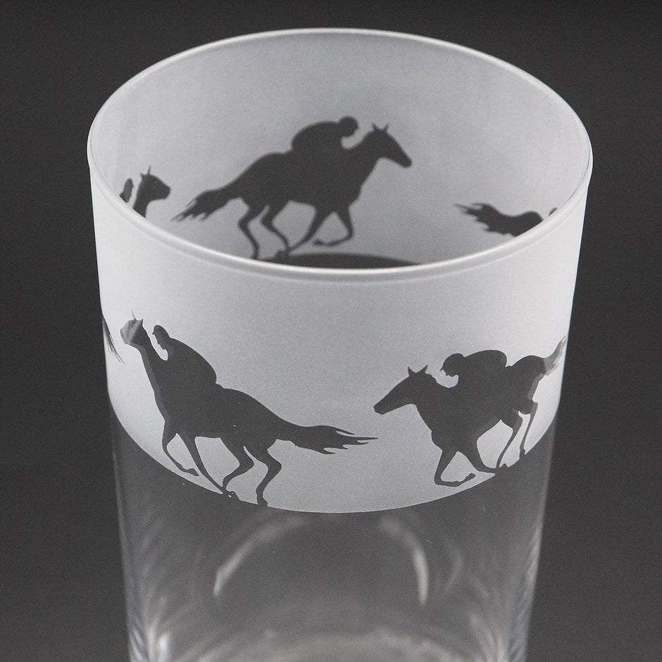 Horse Racing Themed Highball Tumbler Glass