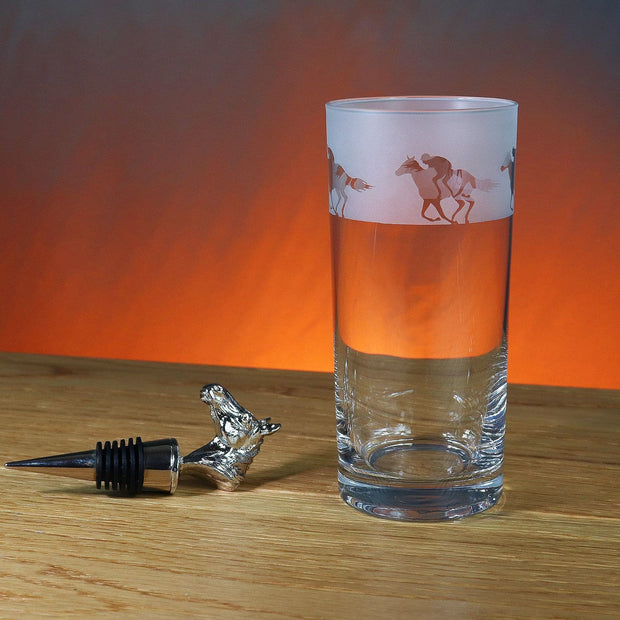 Horse Racing Themed Highball Tumbler Glass