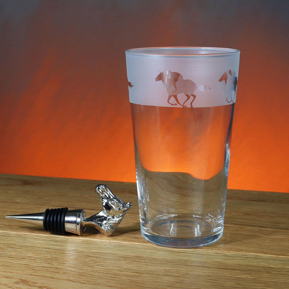 Horse Racing Themed Pint Glass