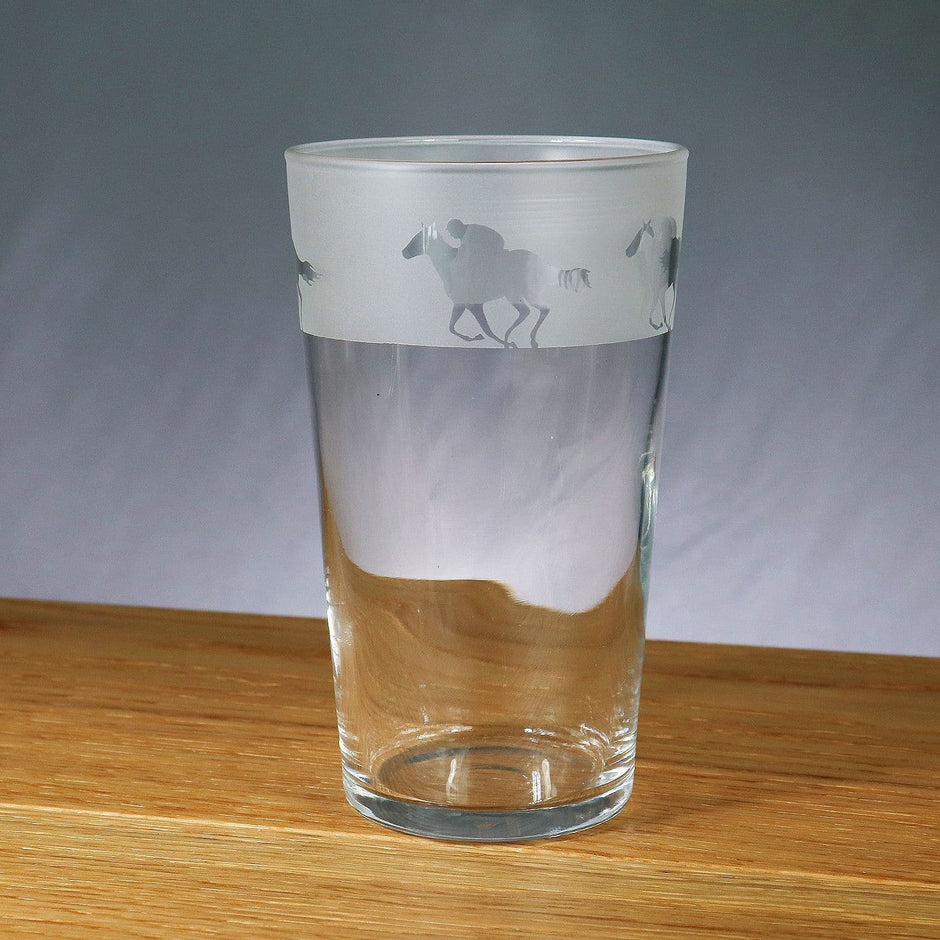 Horse Racing Themed Pint Glass