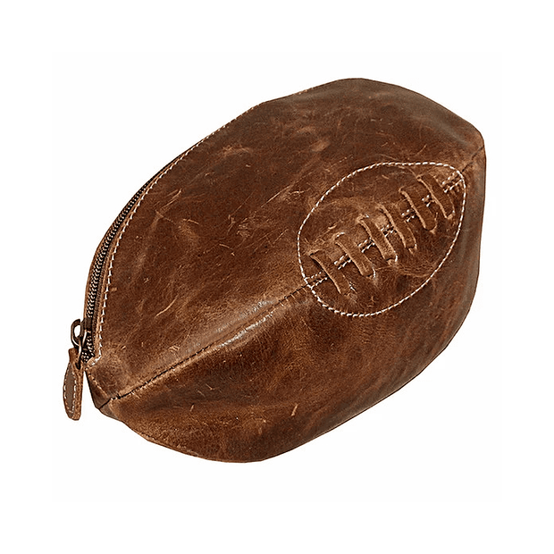 Leather Rugby Ball Washbag