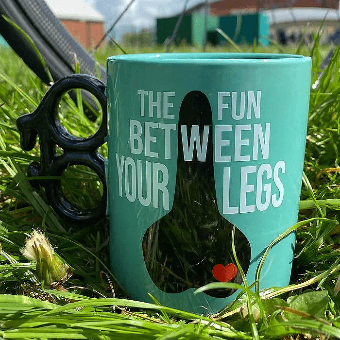 Between The Legs Cycling Mug