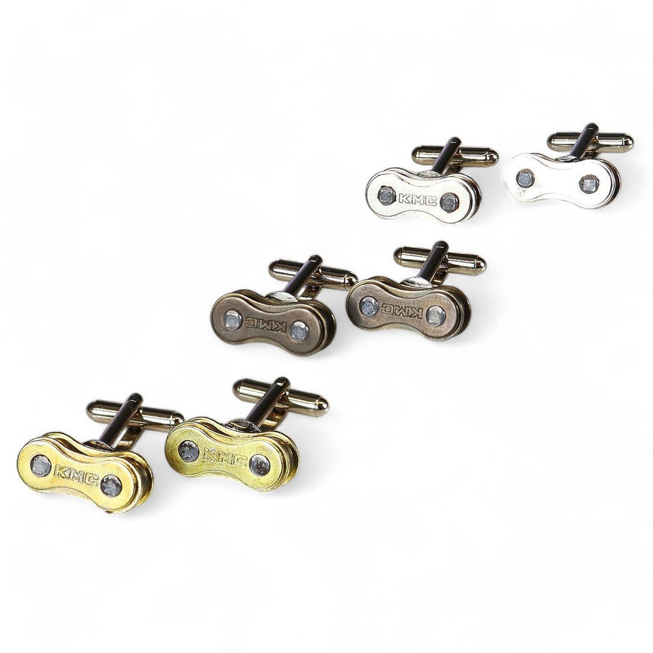 Personalised Bike Chain Cufflinks Silver