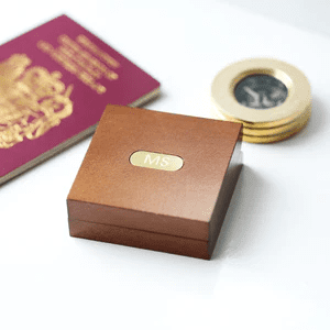 Personalised Brass Compass With Timber Box