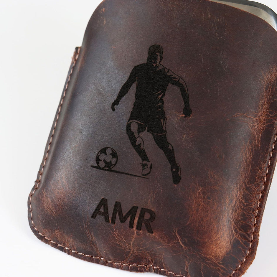 Personalised Buffalo Leather Sports Hipflask