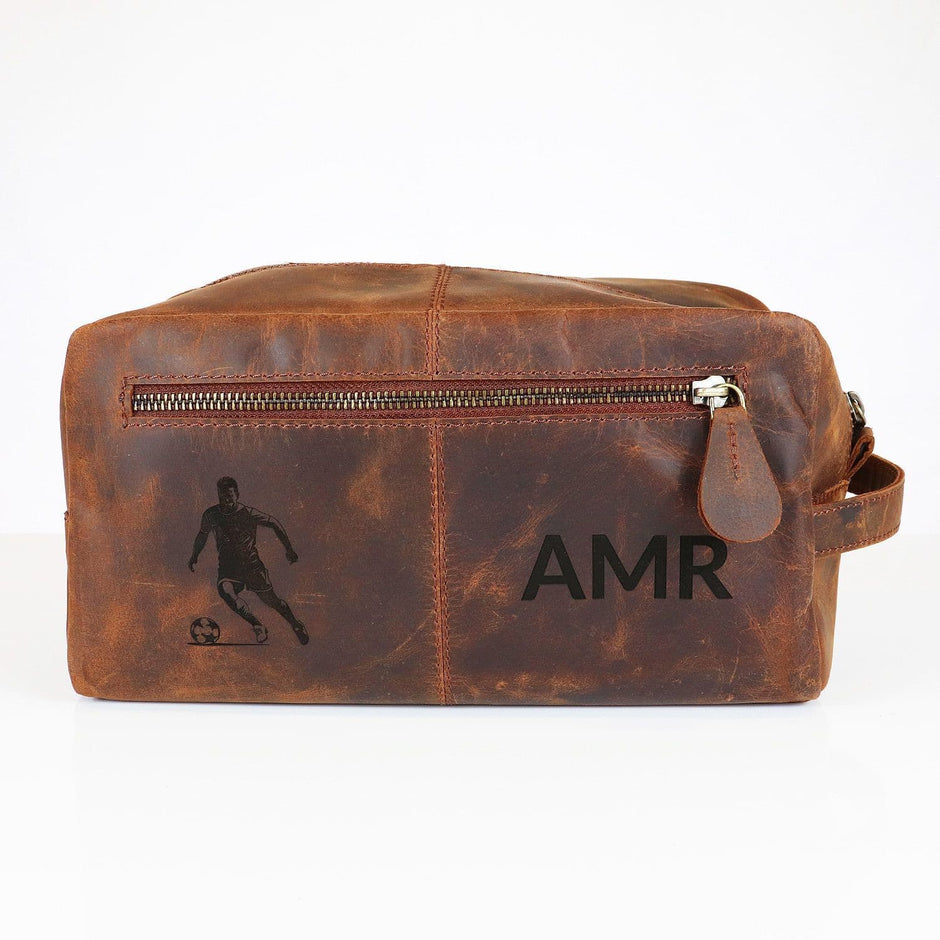 Personalised Buffalo Leather Washbag