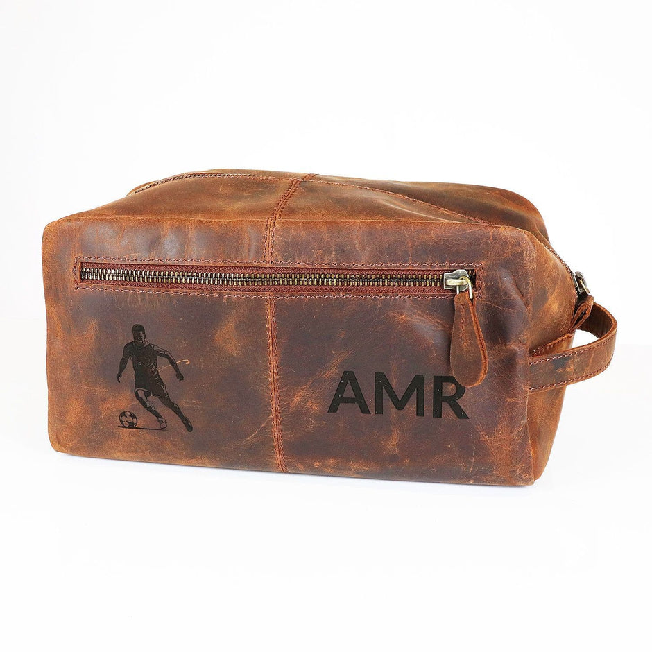 Personalised Buffalo Leather Washbag