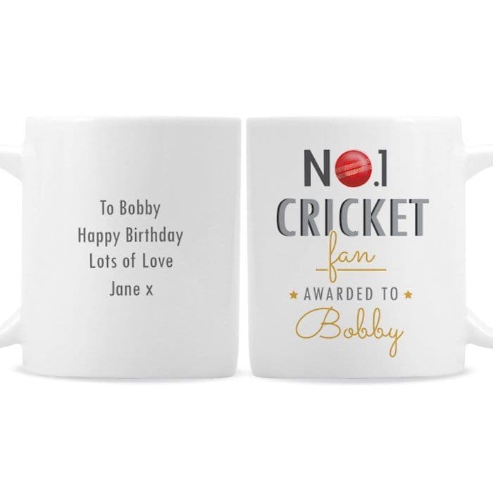 Personalised Number One Cricket Fan Mug