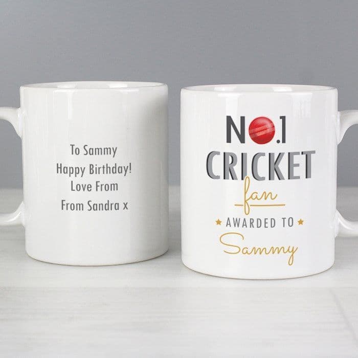 Personalised Number One Cricket Fan Mug