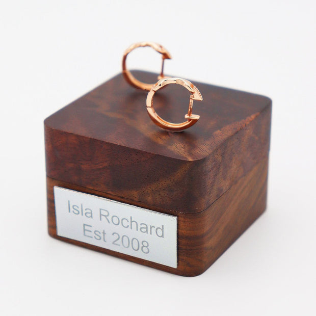 Personalised Rose Gold Snaffle Hoop Earrings