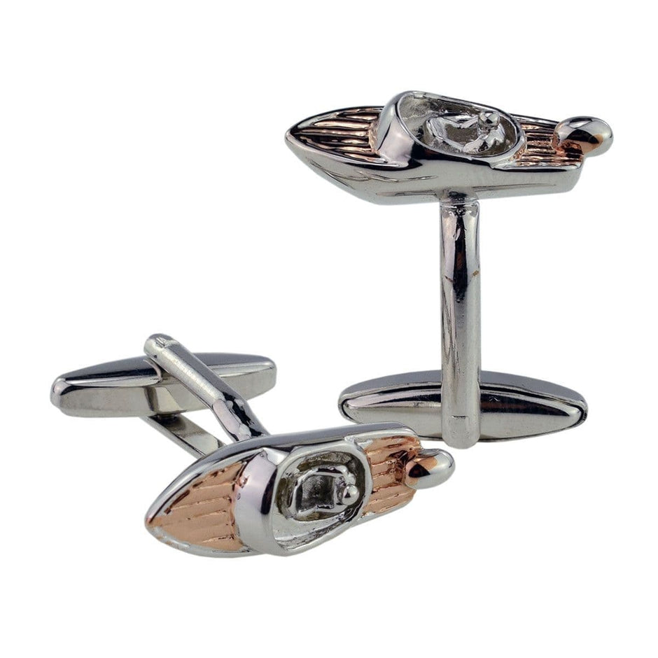 Personalised Two Tone Speedboat Cufflinks