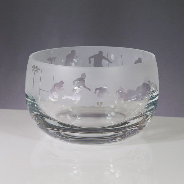 Rugby Themed Crystal Snack Bowl