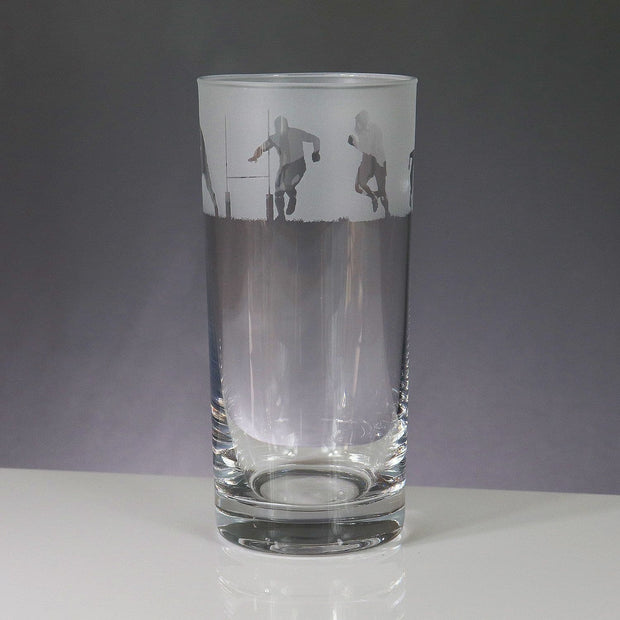 Rugby Themed Highball Tumbler Glass