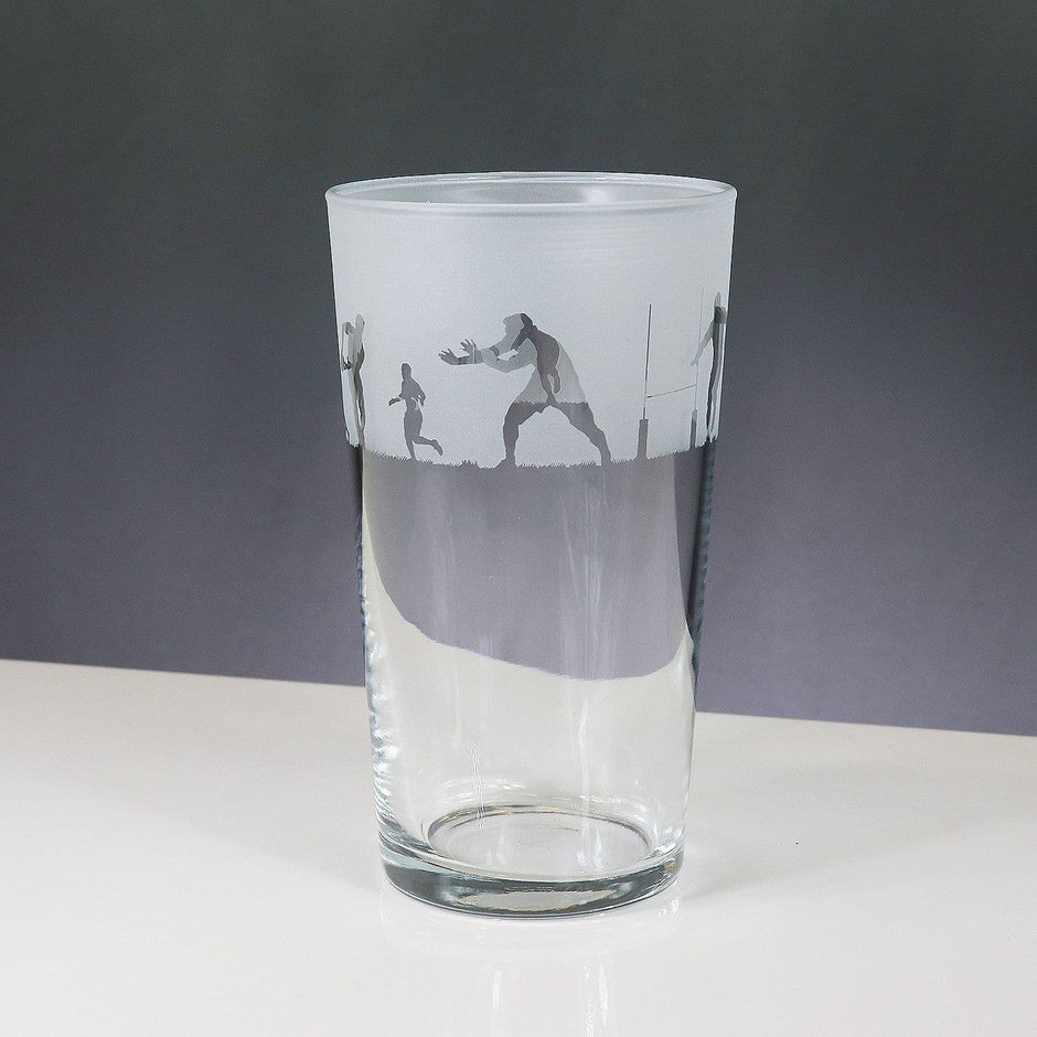 Rugby Themed Pint Glass