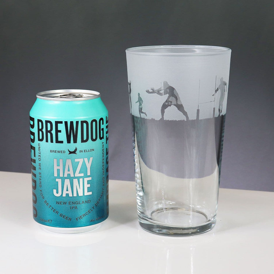 Rugby Themed Pint Glass