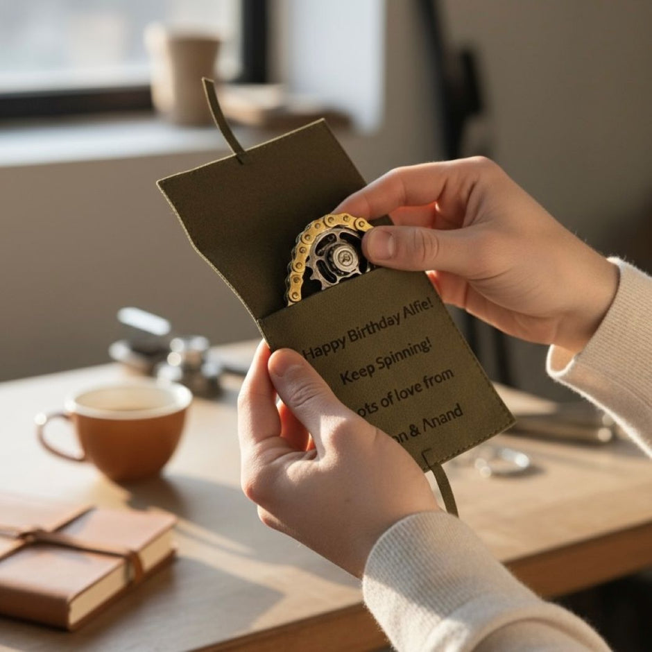 Personalised Cycling Gadget with Calf Leather Pouch | The Perfect Gift for Cyclists