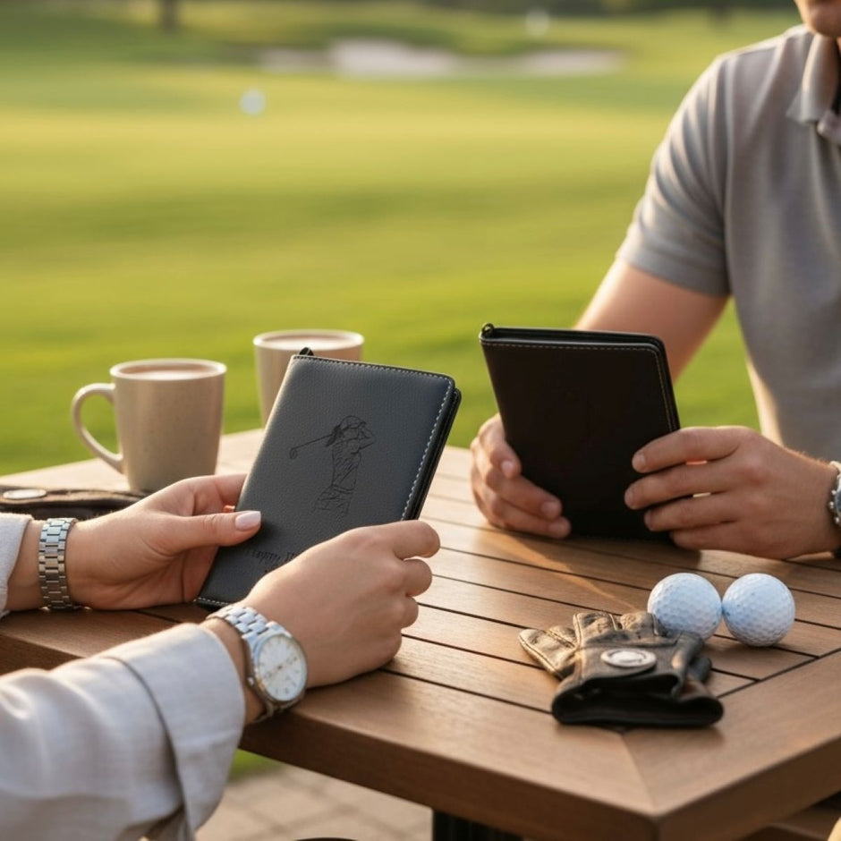 Personalised Leather Golf Scorecard: Handmade Luxury Golf Gift