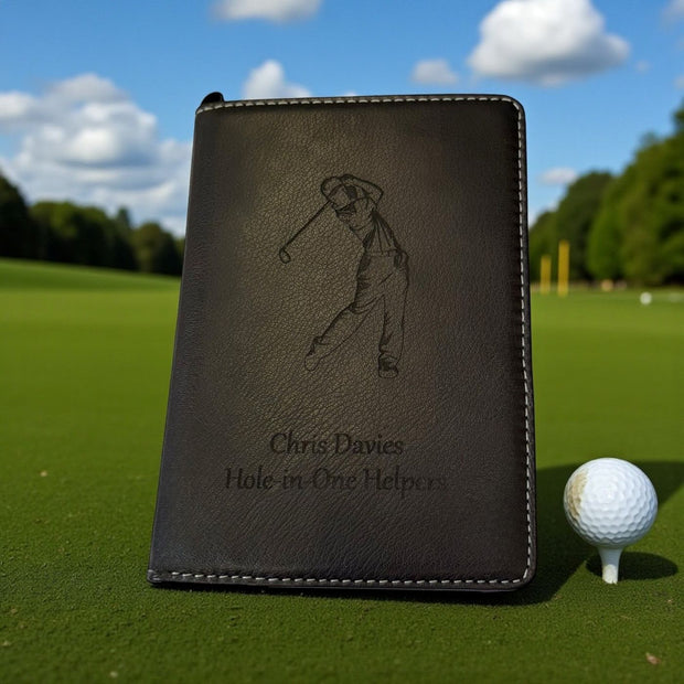Personalised Leather Golf Scorecard: Handmade Luxury Golf Gift