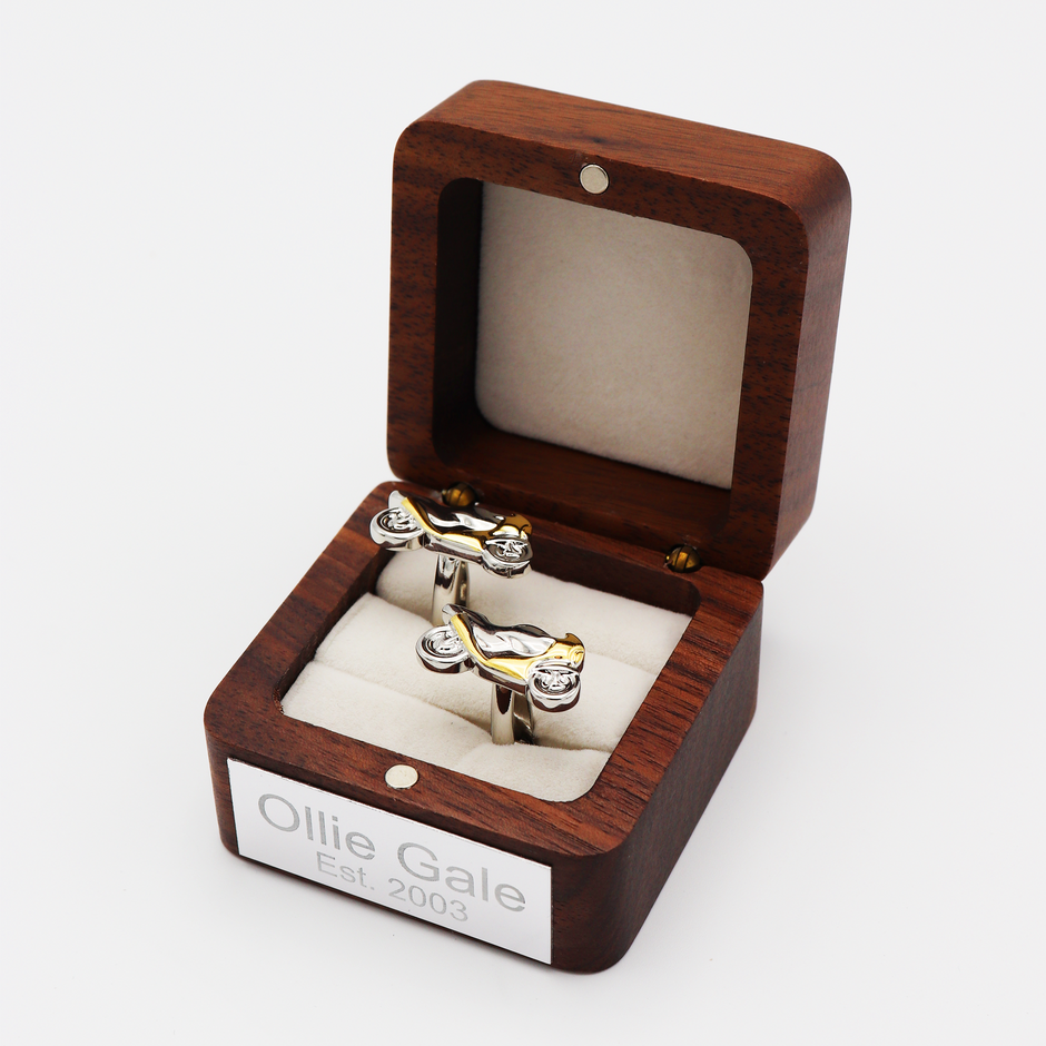Personalised Two Tone Motorbike Cufflinks