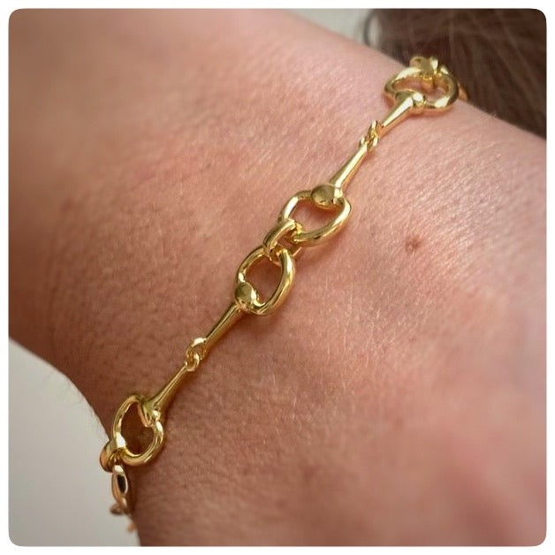 18ct Gold Plated Snaffle Bit Bracelet