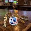 Personalised World Cup Football And Trophy Keychain