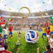 Personalised World Cup Football And Trophy Keychain