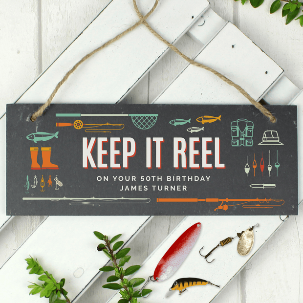 Personalised Fishing Slate Sign