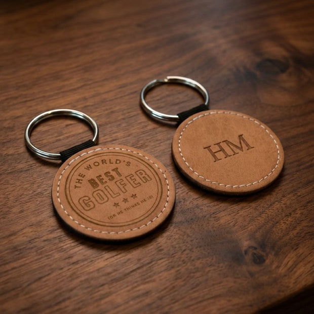 Personalised "World's Best Golfer" Golf Keyring – Vegan Leather Golf Gift For Golfers