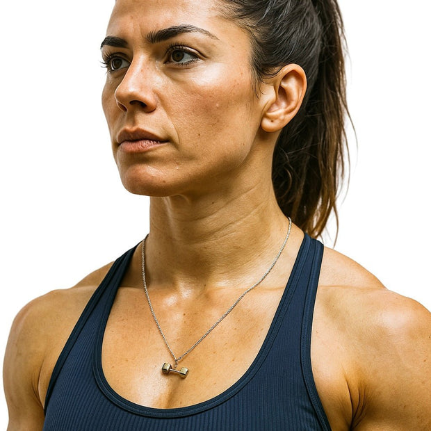 Personalised Dumbbell Necklace (Silver)